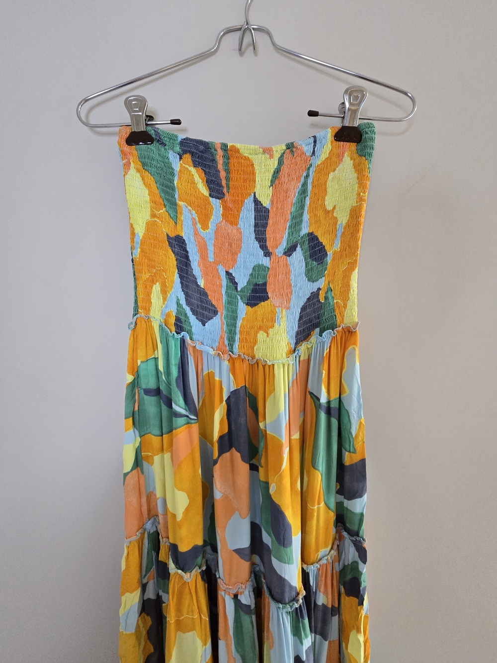 Abel the Label strapless multi-colour tiered maxi dress, yellow, green, coral - Picture 6 of 6